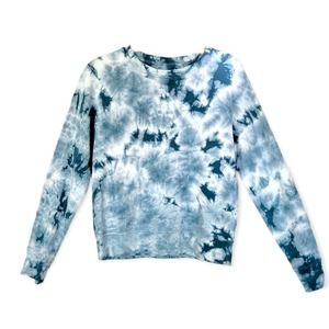 Athleta Sundown Sweatshirt in Teal Tie Dye Size XX-Small